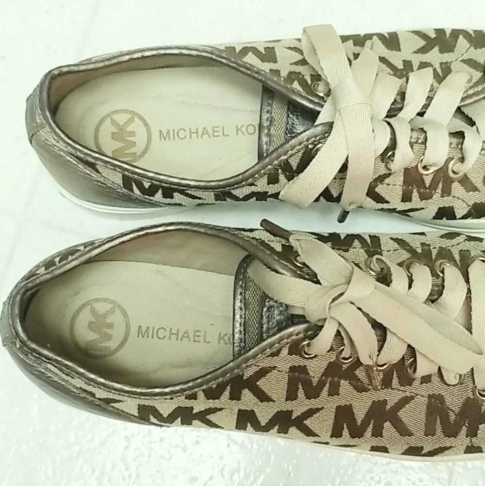 MICHAEL KORS city block sneakers gold toe cap